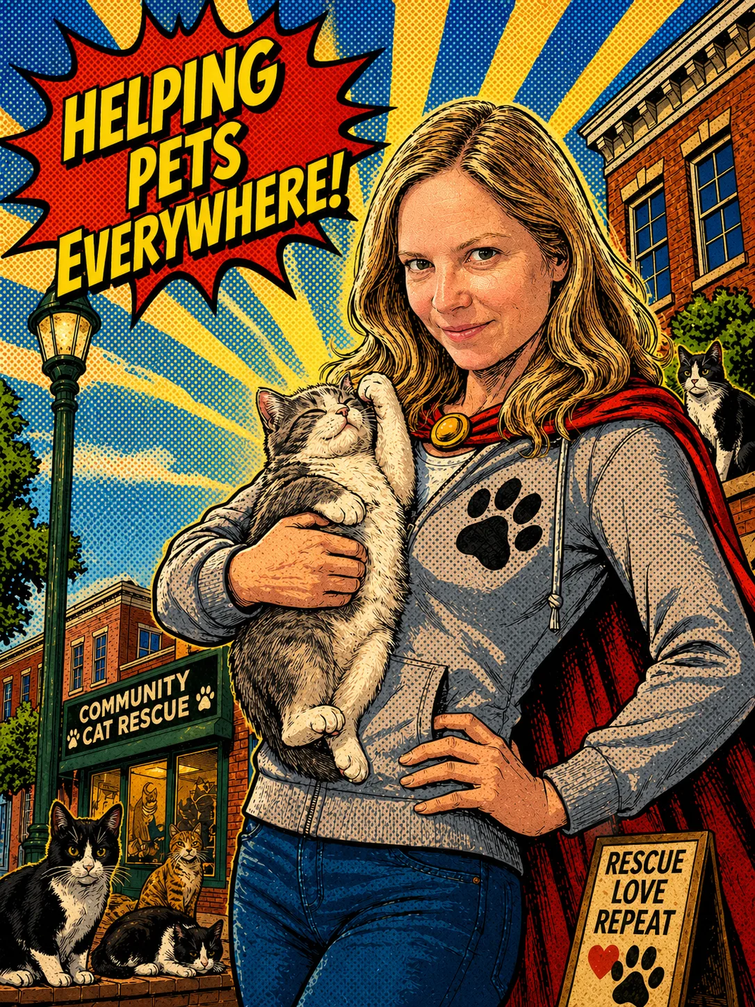 Jennifer Hohlt with rescued animals